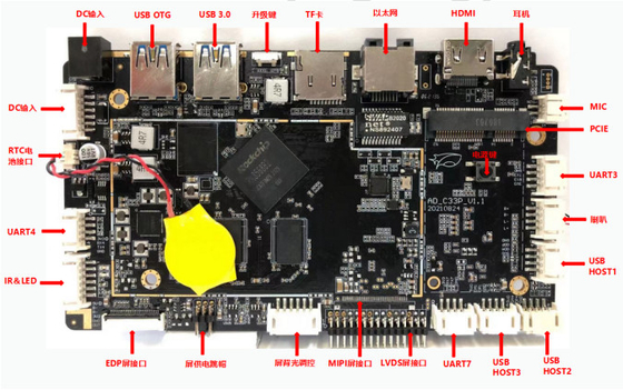RK3568 LVDSはMIPI EDPを搭載する人間の特徴をもつ板アンドロイド11 EMMC 8GBを埋め込んだ