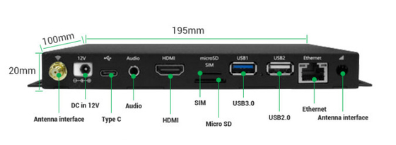 パーソナライズされたメディアプレーヤー デジタルサイネージボックス RK3288 4K アンドロイド HD 7-10 OS システム USB WIFI BT イーサネット 4G